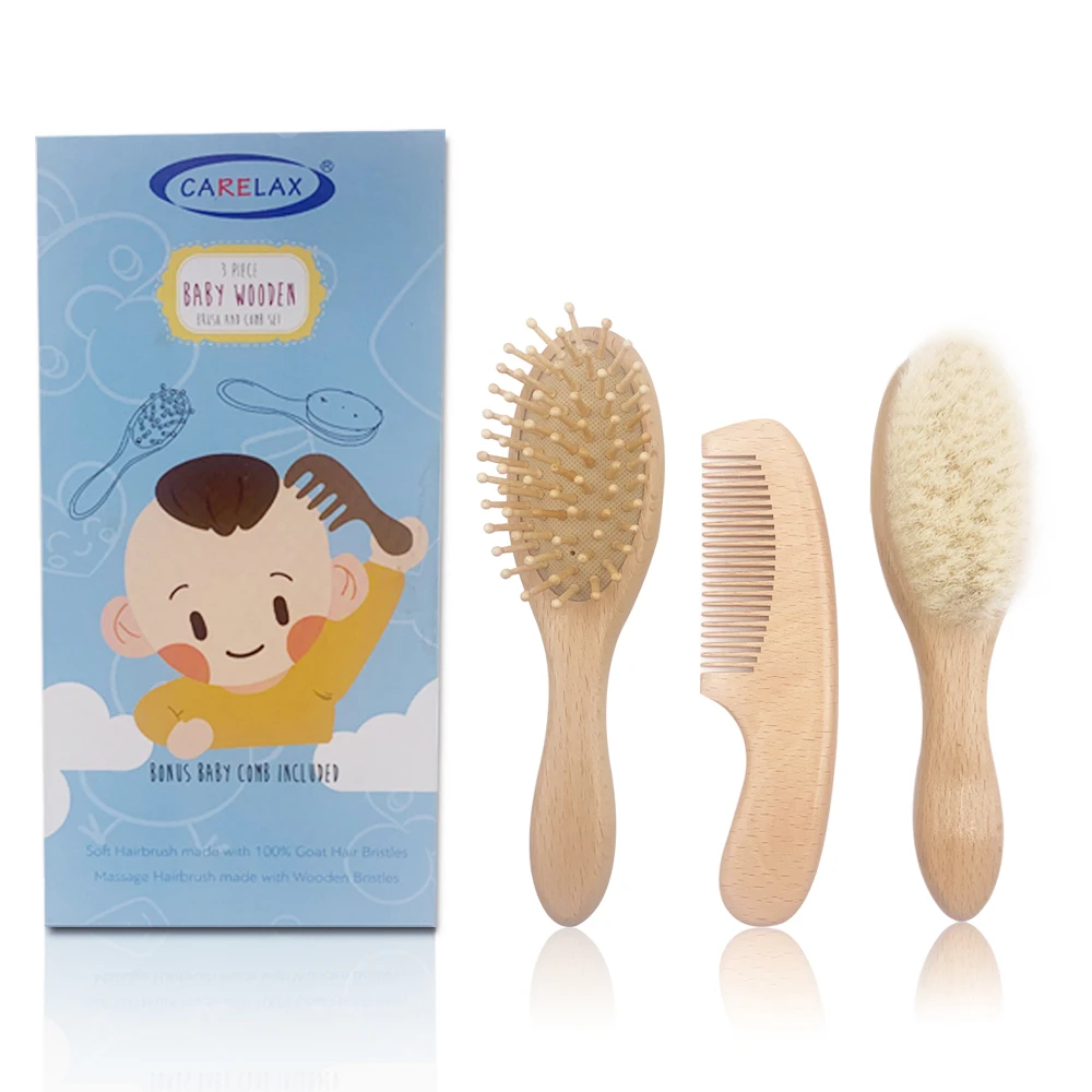

Wooden Wooden Comb Bottle Baby and Comb Set Baby Hair Brush For Daily Life, Natural