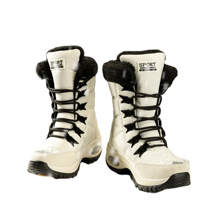 

Handmade smoothly increased lace-up fleece warm edge ice surface non-slip sole snow boots, As photos or cusomized