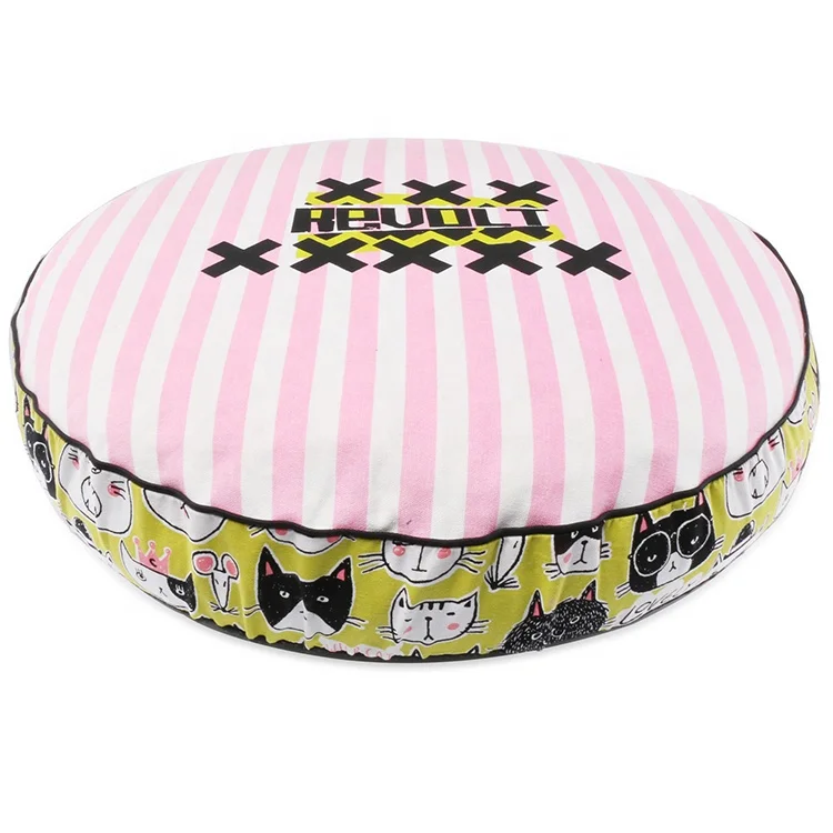 

Wholesale Pet Dog Cat Round Padded Pillow Soft Comfortable Mat Bed Eco Friendly Pet Supplies Products Accessories, Yellow