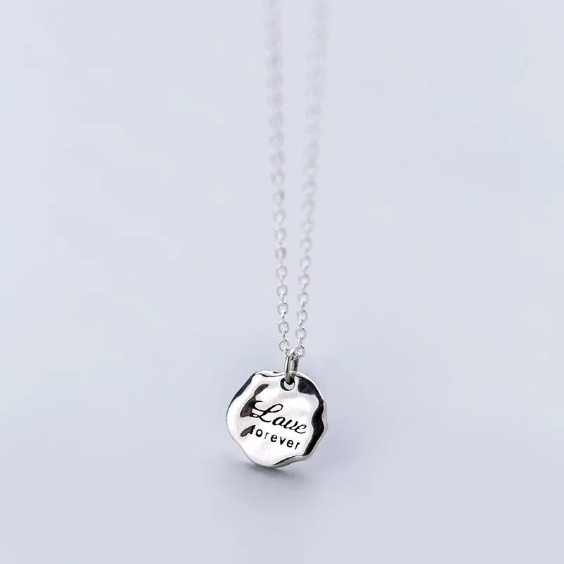 

N1749 Fashion Fine Jewelry Silver Silver Necklace With Chain Round Piece And Clavicle Necklace