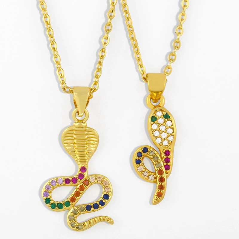 

Popular personality creative cobra pendant necklace fashion wild ins net red clavicle chain accessories