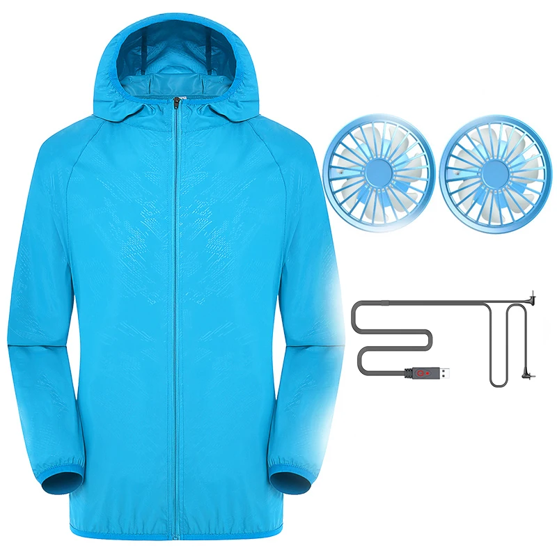 Summer Outdoor Worker Fan Cooling Jacket Adjustable Wind Speed Sun