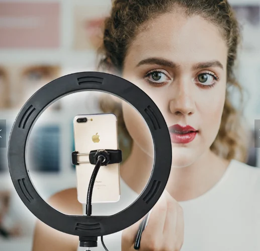 

Beauty LED Selfie Ring Light makeup ,Circle Light Stand Kit Mini Led Camera Ring light for YouTube Video Makeup, Black