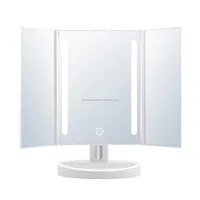 

Foldable three sided mirror Led Makeup Vanity Mirror Dressing Table Mirror with LED lights