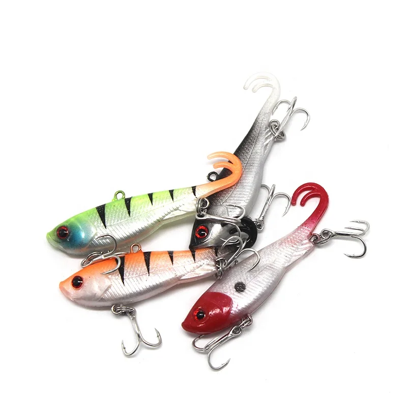 

Lead-coated soft VIB 6.5cm 13g long shot sea bass lure fork tail soft bait, 5 colors