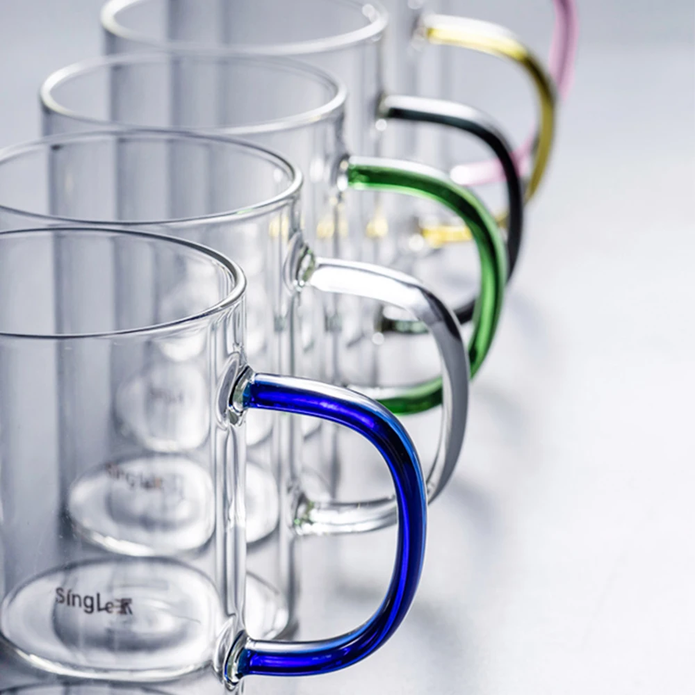 Hot Sale Borosilicate Glass Cupmug With Colored Colorful Handle Buy Borosilicate Glass Cup 7458