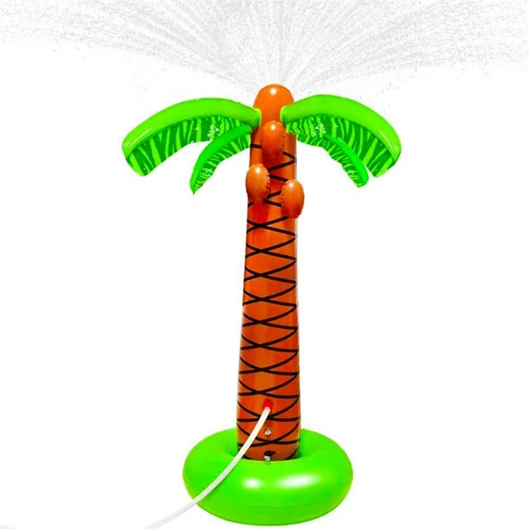 

Palm Tree Inflatable Splash Pad Sprinkler for Kids Toddler Splash Play Mat, Brown and green