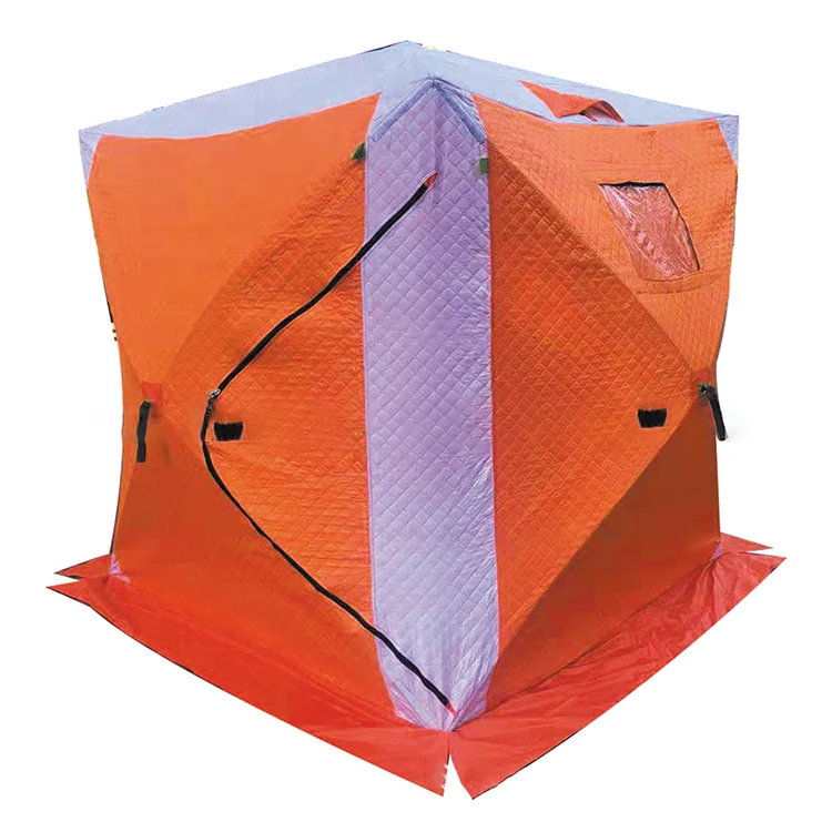 

210D Oxford Cloth 3-4 Persons Heat Insulation bivvy carp Winter Ice Cube Fishing Shelter Tent Warm Automatic Ice Fishing House