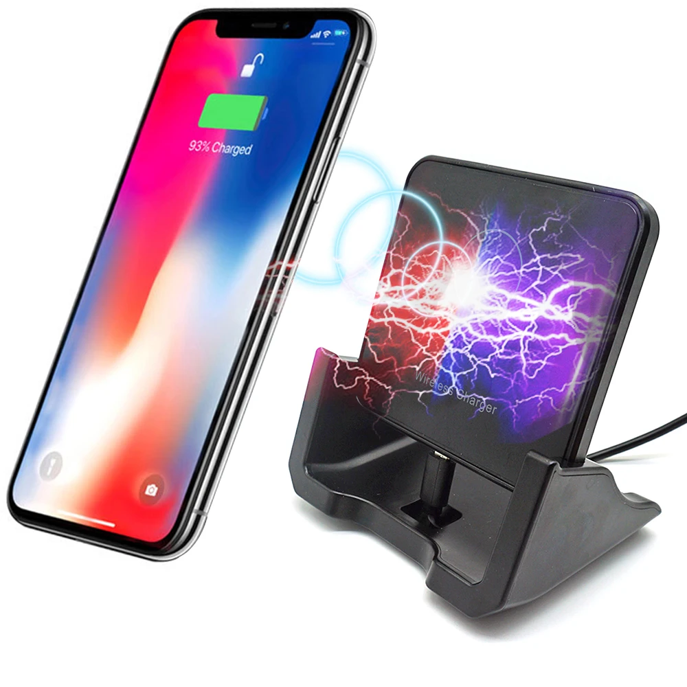 

Mobile Stand QI Fast Charging Wireless Charger, Black, white