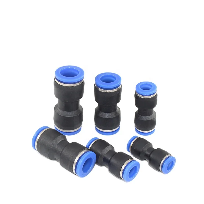 

PU Od Hose Tube Push in Straight Union Plastic Black Quick One Touch Pneumatic Push-in Fittings pneumatic quick coupling