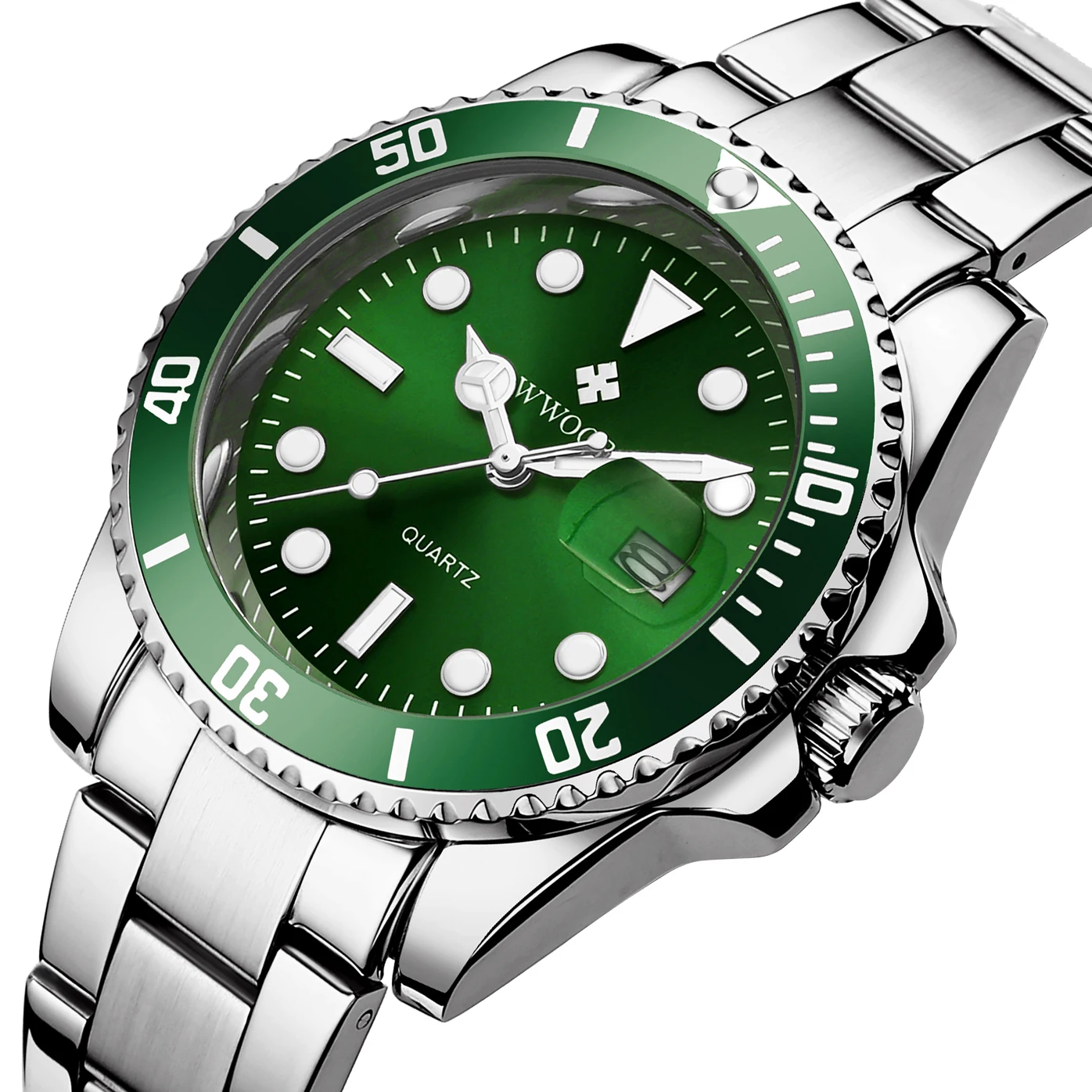 

2021 New Business Mens Watches Stainless Steel Strap Quartz Watch Waterproof Luminous Wrist Watch