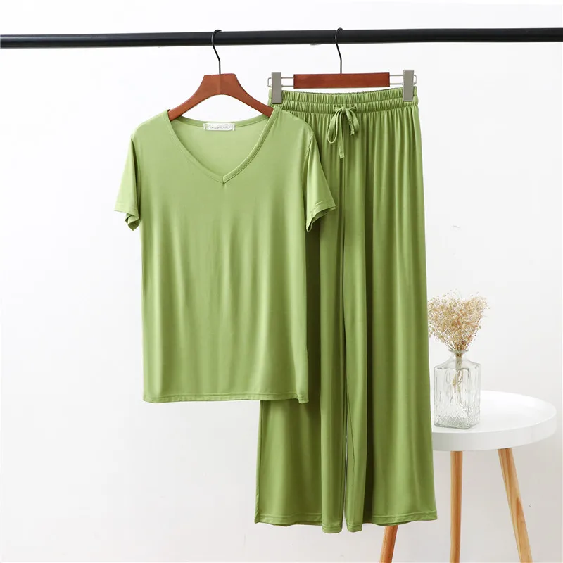 

Wholesale women's sleepwear solid summer cotton pajamas blank plus size pajamas for women, Customized color