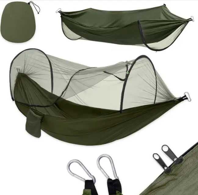 

Wholesale Outdoor Camping Lightweight Nylon With Pockets Adjustable Mosquito Net Hammock, Pink,blue,black