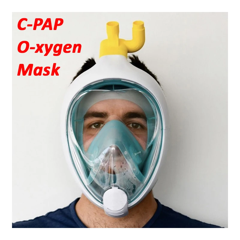 

Snorkel Mask Full Face into C-PAP O-xygen Breathing Masks For Adult Kids 180 Degree View Diving Snorkeling Mask Snorkel Set