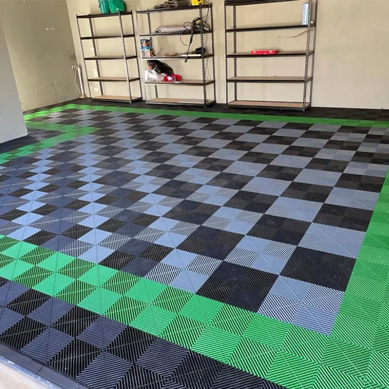 

Rigid Modular Colorful Eco-Friendly Interlocking Garage Floor Tiles Plastic Garage Flooring Mats For Car Detailing Shop Workshop