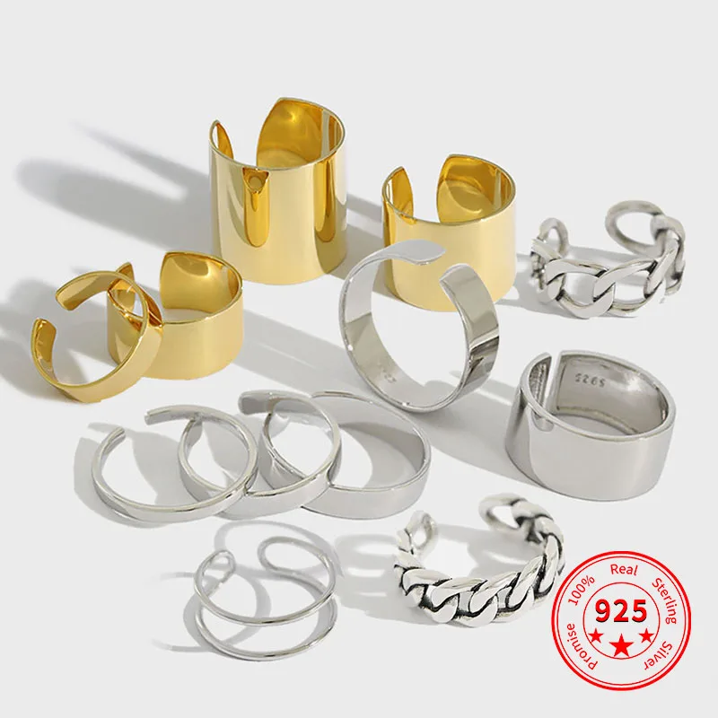 

Real 925 Sterling Silver multiple styles Rings For Women vintage gold plated Engagement Rings Silver 925 Jewelry Party Gifts, Platinum,gold,vintage silver