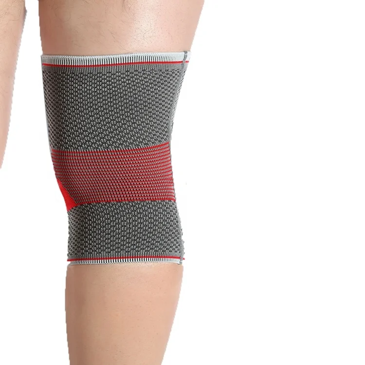 

Sports kneepad professional basketball equipment Running meniscus injury kneepad patella protector for men and women X-1219, Grey -red,black -green