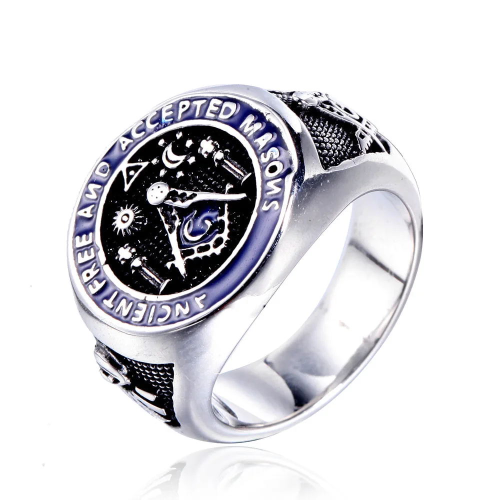 

Stainless Steel Ancient Free And Accepted Masons Enamel Ring
