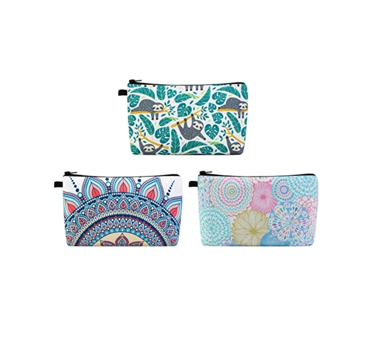 

Makeup Bag 3 Styles Portable Travel Makeup Pouch for Women Flower Patterns Zipper Gifts Cosmetic Bag, Customizable