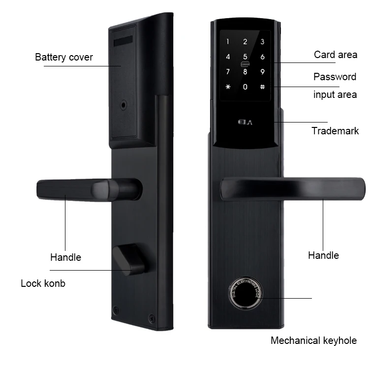 304 stainless steel Digital Password Pin Code Electronic Card Waterproof Smart Door Lock