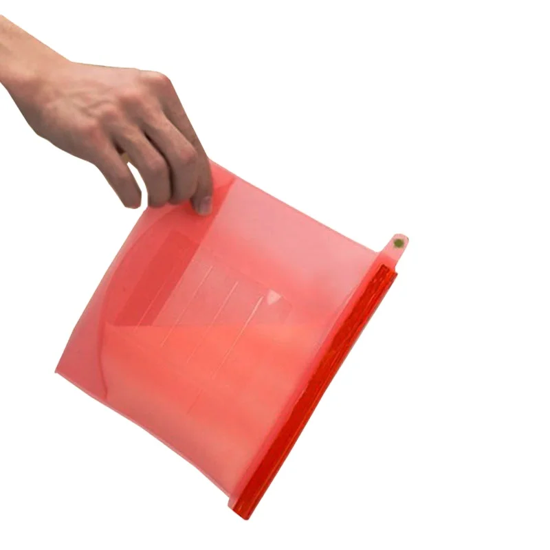 

airtight seal food grade Silicone reusable food storage pouch, Customized color