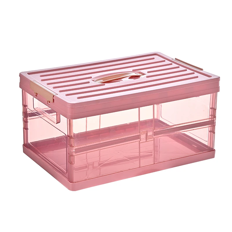 

new plastic clear folding and detachable storage box with handle