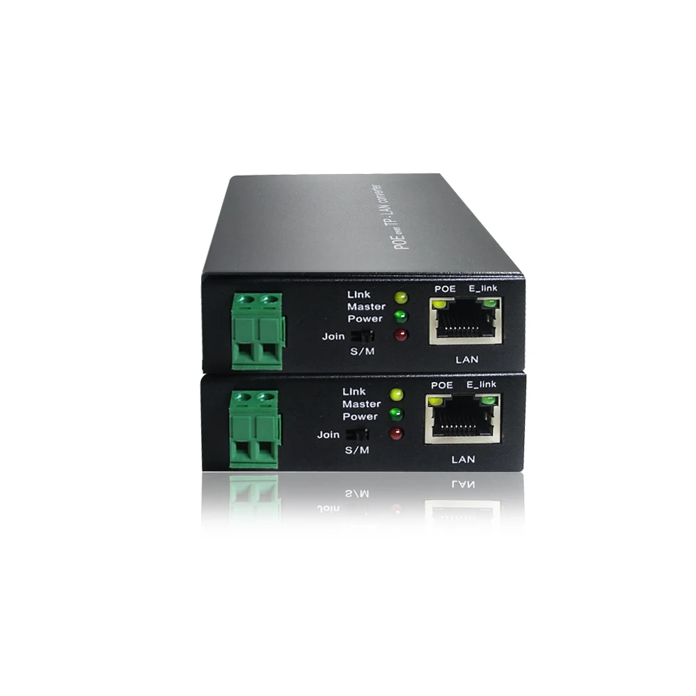 

10/100M Ethernet poe repeater over 2-wired Twisted Pair Converter POE Extender IP Camera distance 500m