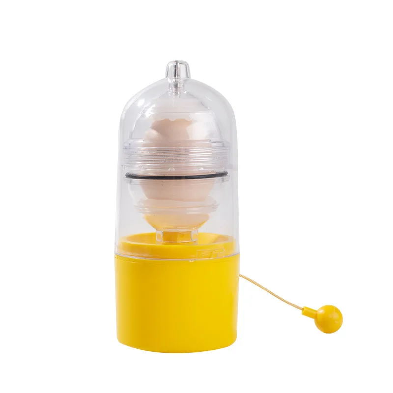 

M4 Portable Manual Kitchen Egg Shakers Egg White and Yolk Spin Hand Powered Mixer Making Hard Boiled Golden Eggs, Yellow