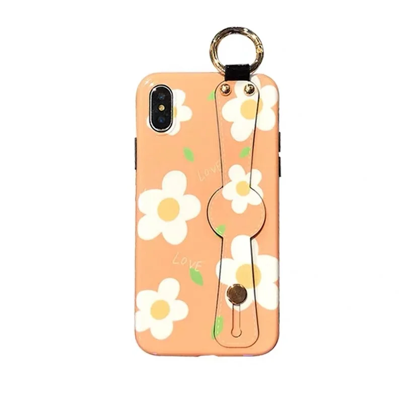 

new design Luxury IMD Mobile Phone Case For iphone 6 7 8 plus xr xs max flower case with necklace