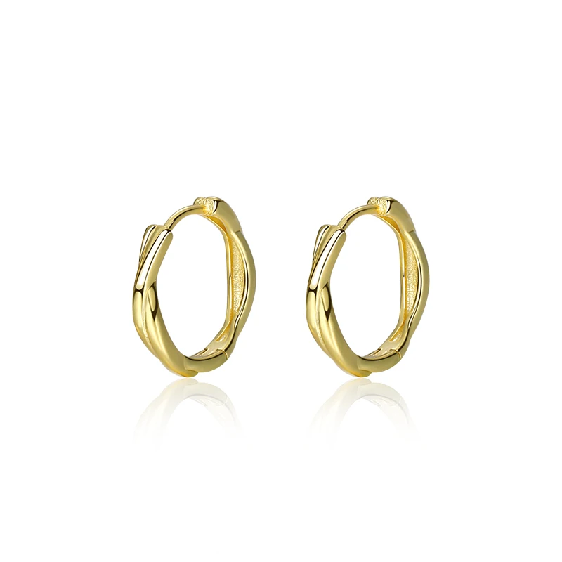 

Fashion summer 2022 925 sterling silver gold plated twisted Hoop earrings women jewelry