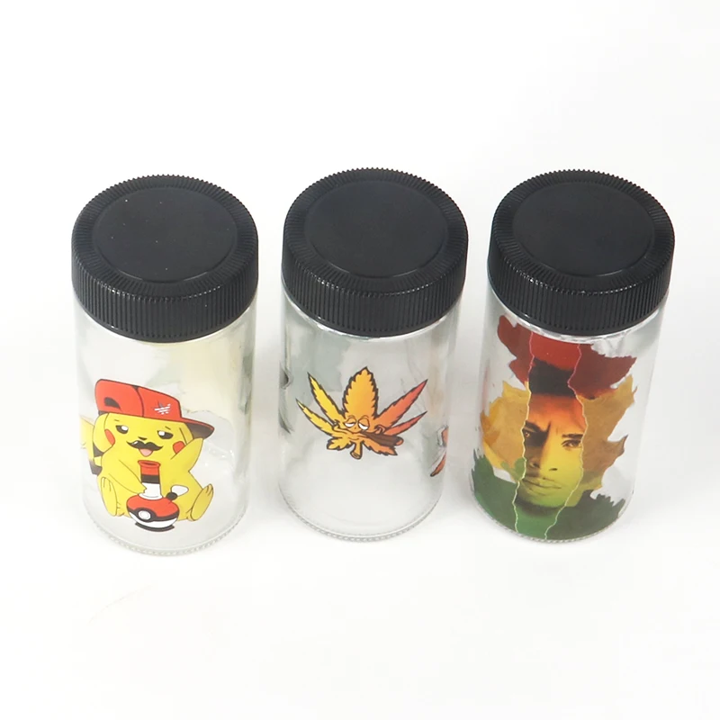 

Smoke accessories Straight Glass Printing weed Storage jar of glass Bottle weed storage jar, Transparent