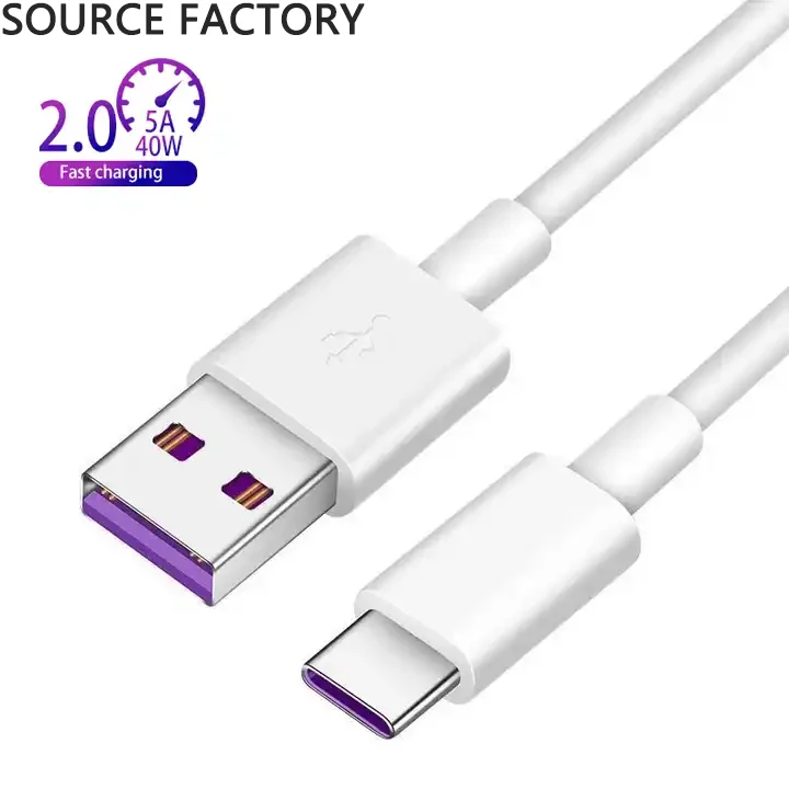 

5A 40W Cell phone Data Cable Type C USB Fast Charging Cable USB type c cable for Huawei P40 Pro Mate 30 pro P30