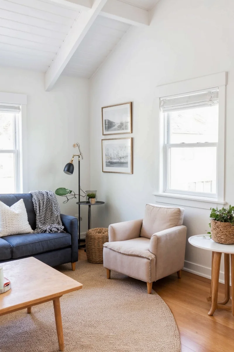 Kids' bedroom in cottage modern style with lots of natural light.