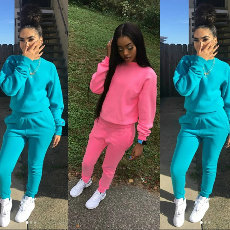 

Autumn winter new women's wear long sleeves + trousers leisure sports 2 sets