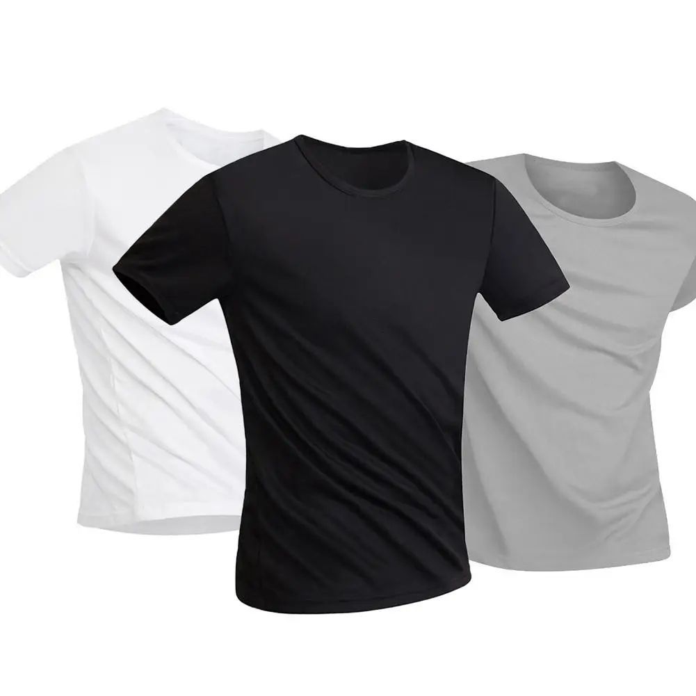 

Wholesale 95% modal 5% spandex slim fitness short sleeve plain custom logo O-neck plus size unisex sweatproof t-shirt, Customized color