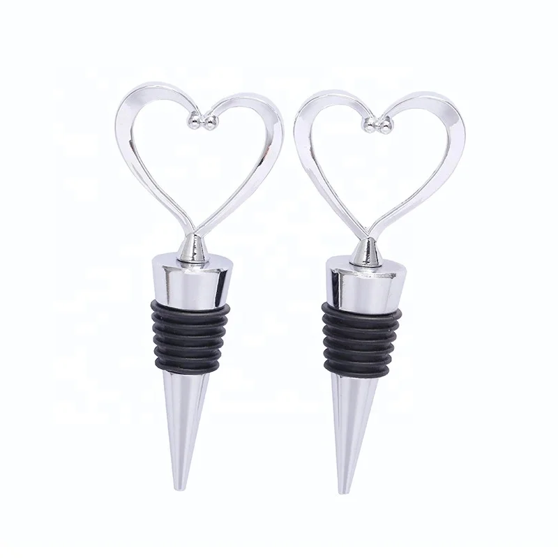 

Hot Sale custom zinc alloy metal heart shaped red silicone wine bottle Stopper, Gold, silver or any color in pantone