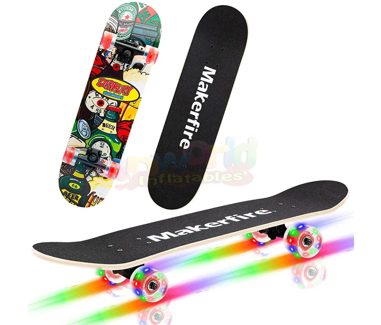 

31 inch wheels deck maple surf kick skate board prices kids longboard double skateboard, Optional