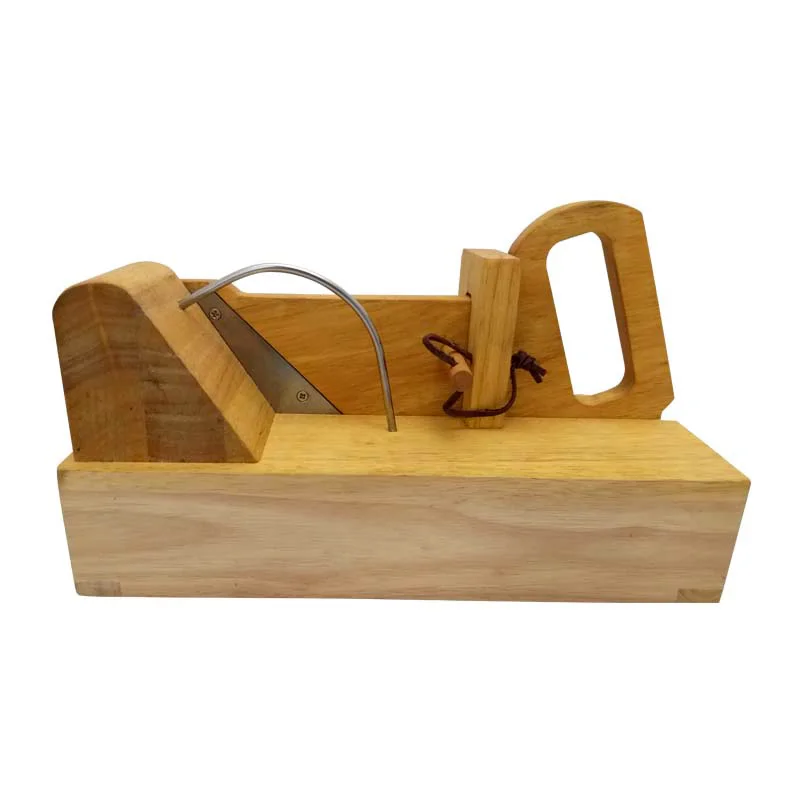 Sausage& Chorizo& Salami Guillotine Slicer With Stainless Steel And Wooden Blade With Safety