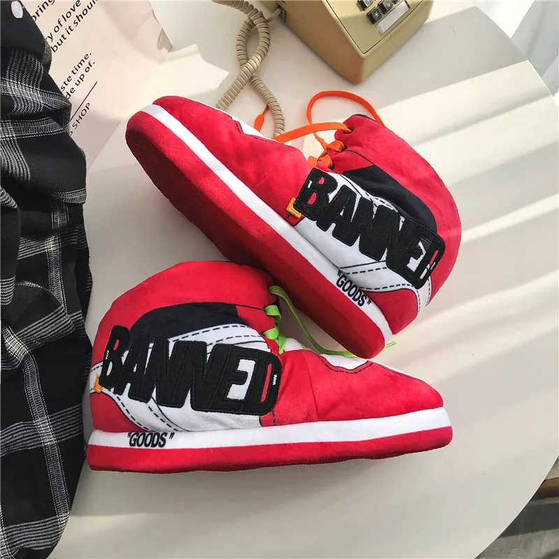 

Latest Hot Popular Cotton Slippers Warm Comfortable Sole Memory Foam Ladies Plush Slippers Indoor Fur Slippers For Women And Men, Red