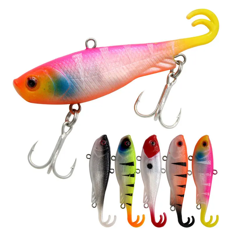 

SNEDA Harpoon Tail Soft Bait 6.5cm 12g Plastic Jig Head Lures Japanese-style Soft Worm Fishing Lures With Double Blood Tank Hook, 5 colors