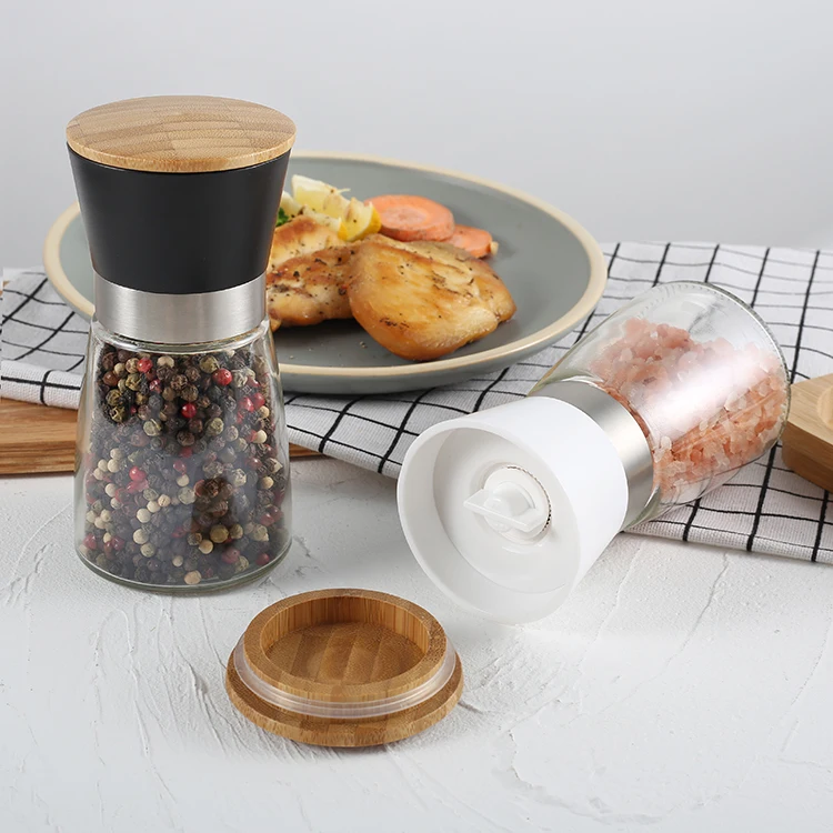 

Salt and Pepper Grinder Set, Adjustable Coarseness Ceramic Pepper Mills Salt Grinder with Stand Kitchen Cooking chinagama