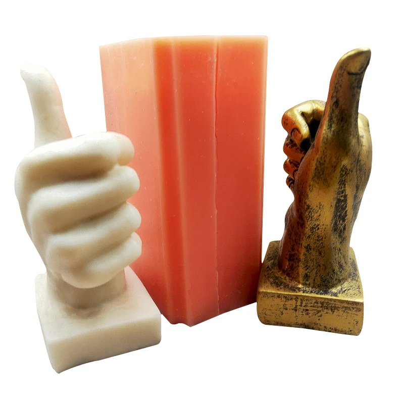 

B-1098 Thumb Up Hand Silicone Candle Mold Aromatherapy Candle Mould DIY 3D Craftwork for Home Office Decor, Random color