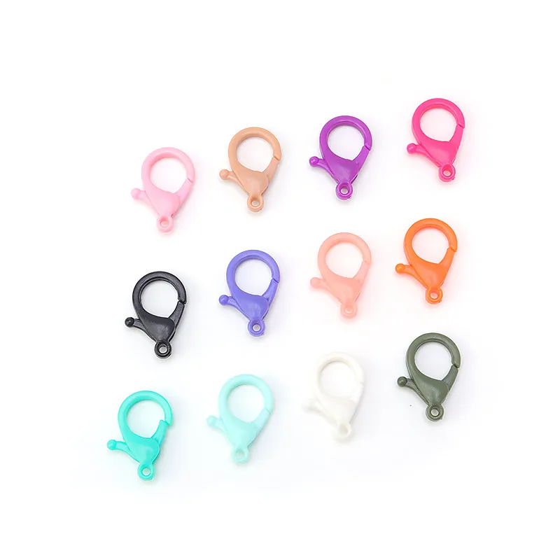 

10pcs Colorful Plastic Lobster Clasps Key Chain Key Ring Lamp Shape Buckle Snap Hook For DIY Jewelry Making Findings Wholesale