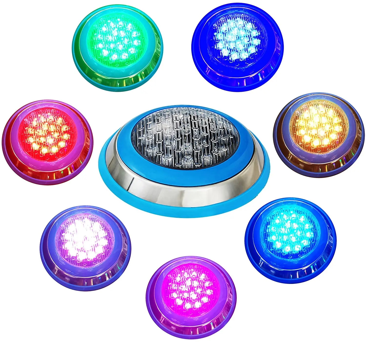 underwater led pool light replacement lamp rgb 300w ip68 12V AC led tech stainless steel led flush mounted pool light