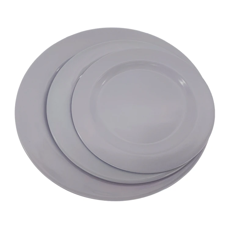 

Solid Color Unbreakable Dinner Plates Home Restaurant Use Plastic Melamine Plate, White
