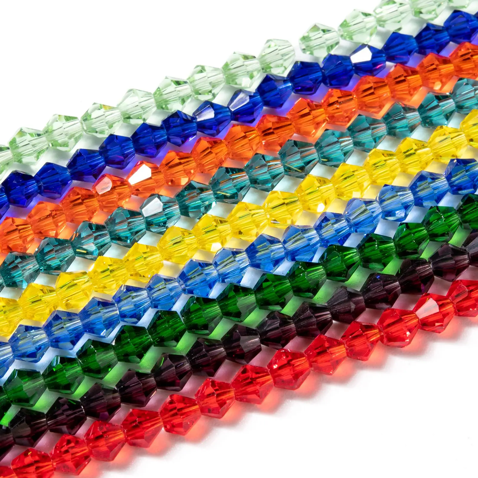 

PandaHall 4mm Transparent Faceted Bicone Glass Beads