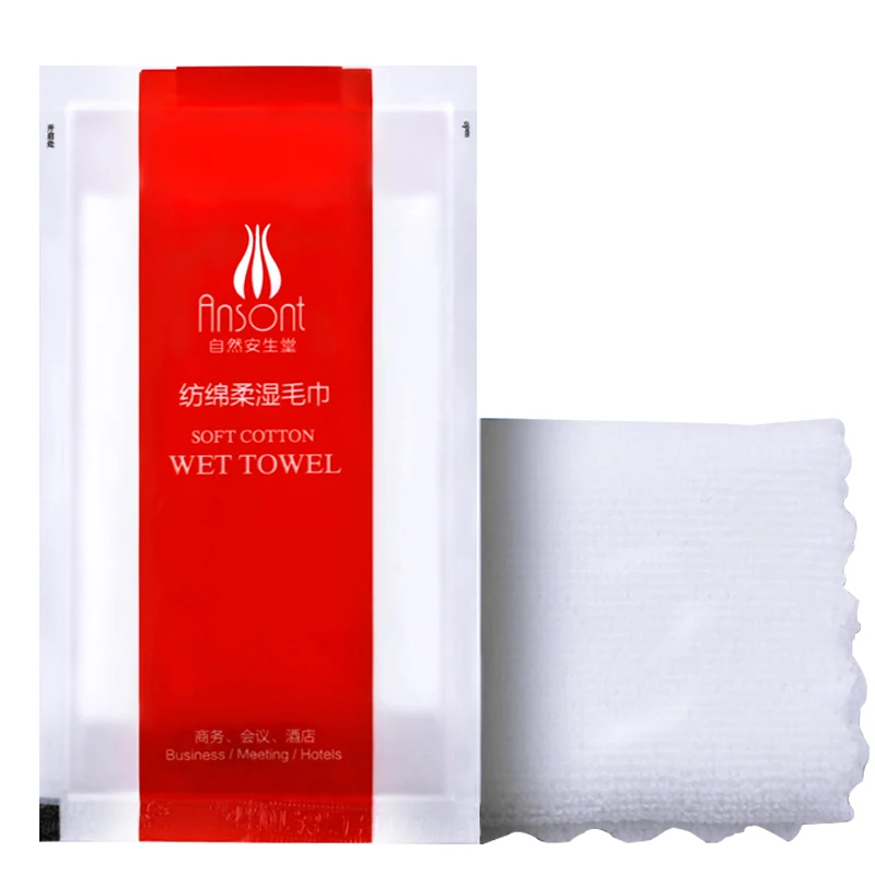 

White small towel disposable towel restaurant hotel hotel KTV Microfibre 22*22 7g wet towel
