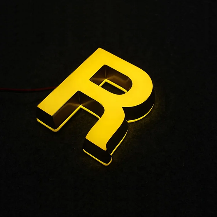 
Single alphabet imitated wood stainless steel front lit sign boards for restaurant 