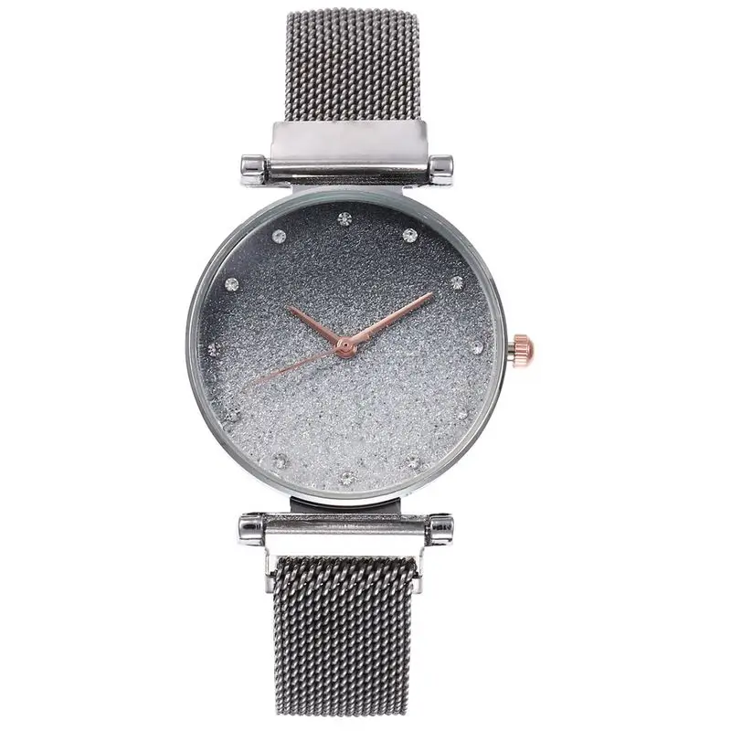 

Hot No Logo Magnetic Strap Wristwatch Starry Sky Watch Drill Scale Contracted Style Alloy Quartz Watch Temperament Watch, 8colors