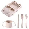Bamboo Fiber Children Tableware Set Creative ECO Friendly BPA Free Kid Dinnerware Sets